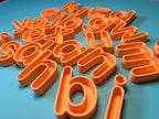 Alfabeto sensorial completo — letras minúsculas